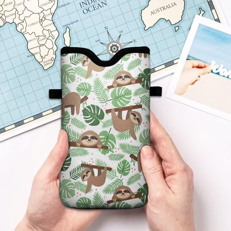 FREZORA Cell Phone Sleeves Bag Case Crossbody Neoprene Holder Lanyard Phone Pouch for Women Men 7.5 X 4.5 Inches - Sloth - Image 3